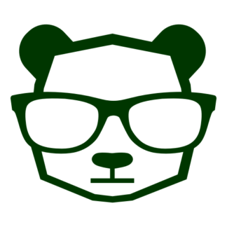 Intellectual Panda Wearing Glasses Decal (Dark Green)